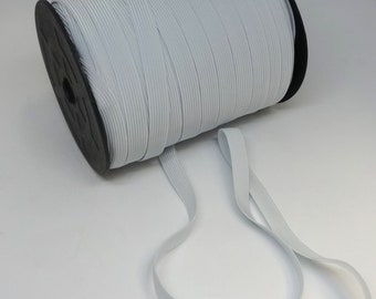 1/2 Inch White Braided Elastic IN 2-YARD Increments, Polyester, Rubber, Sewing Notions, Face Masks, Clothing, Lingerie
