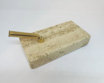 Marble Base Desk Pen Holder, Felt Bottom, NO Pen, Desk Accessory, Use as Paper Weight or Original Purpose, Penmanship, Calligraphy