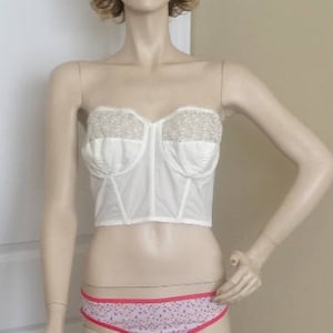 Pink Long Line Strapless Bra - Vintage 60s Spencer - 32 B