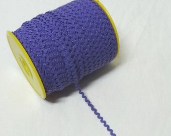 Purple Baby Rick Rack, In 2-YARD Increments, No. 13, 3/16 Inches Wide, For Baby Clothing, Pillowcases, Curtains, Blankets, Pillows, Crafts