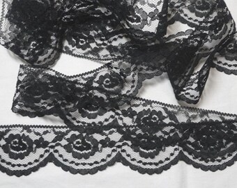 Black Lace Trim Edging 63mm Width