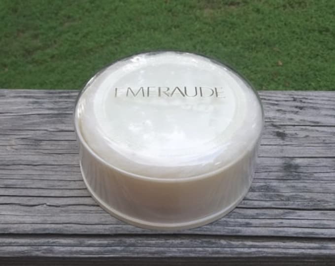 1980s Vintage Coty Emeraude Dusting Powder, Plastic Box, Sealed, Unused