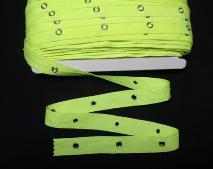 3/4 Inch Grommet Eyelet Twill Tape in NEON GREEN Nickel Eyes Etsy