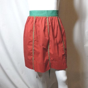 1960s Vintage Red Cotton Christmas Apron With Green Rick Rack - Etsy