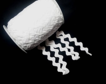 1 Inch Rick Rack Sewing Trim in WHITE In 2-YARD Increments, Polyester, Size 49, Sewing Chevron, Notions, Home Decorating, Pillows, Curtains