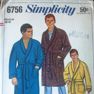 Simplicity 6756 Pattern for Men's Robe Size Medium 38-40 | Etsy
