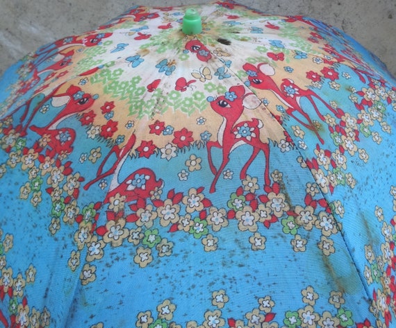 Child's Vintage Umbrella Featuring Bambi or Fawn … - image 9