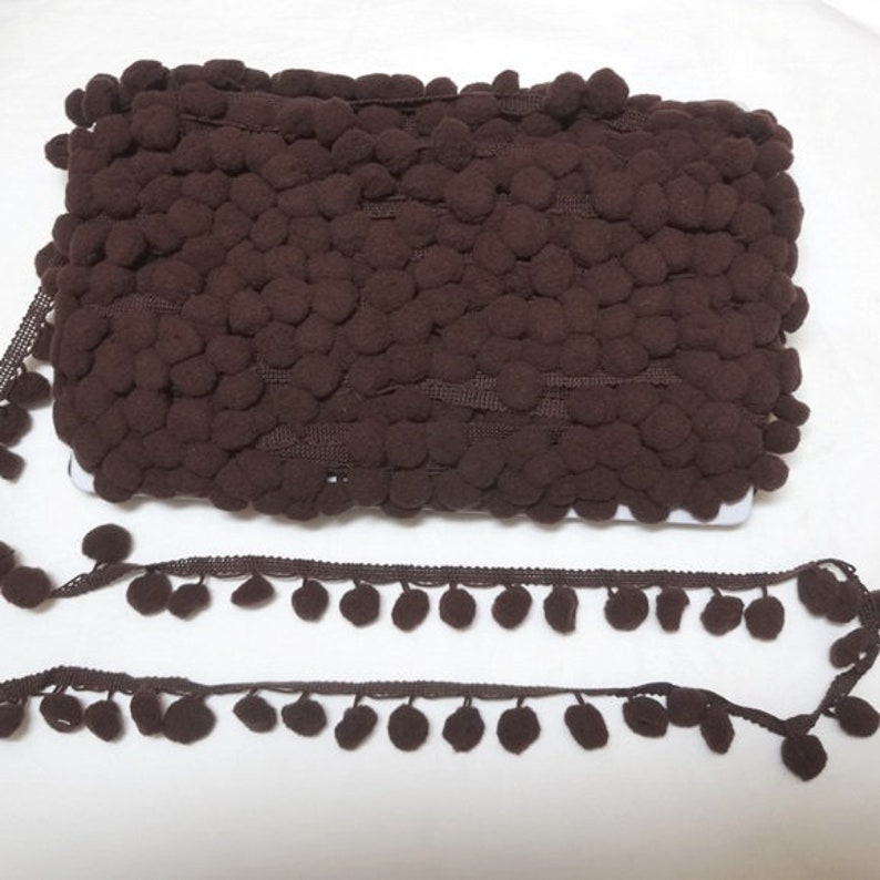 Brown Pom Pom Fringe Trim 1/2 Inch Ball or 10mm Ball BY the Etsy