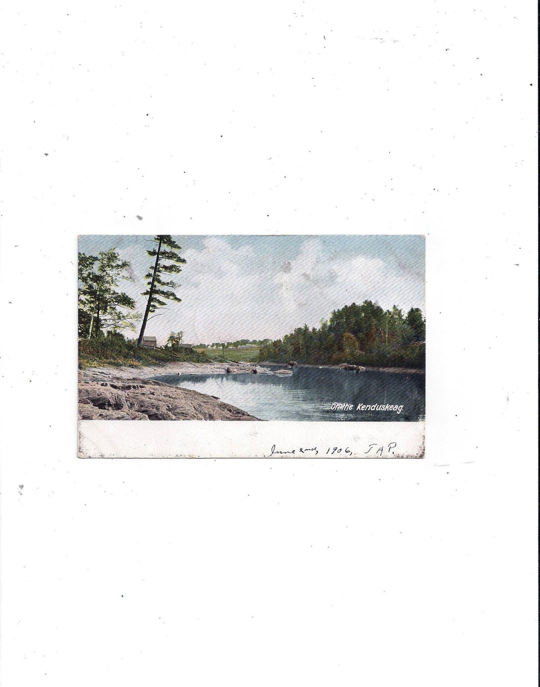 1906 Postcard of on the Kenduskeag, Maine, Posted With 1 Cent Stamp & Some Writing, Tinted