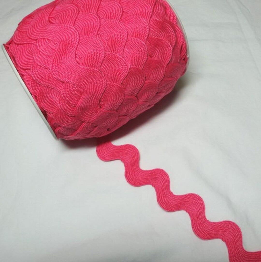 Jumbo Bright PINK Rick Rack Sewing Trim, 1.4 Inch Wide Poly Fun Trim