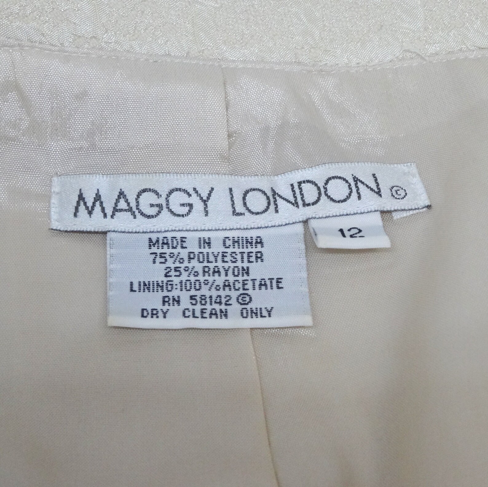 Maggie London Misses' Suit Lined Skirt & Jacket Size 12 - Etsy