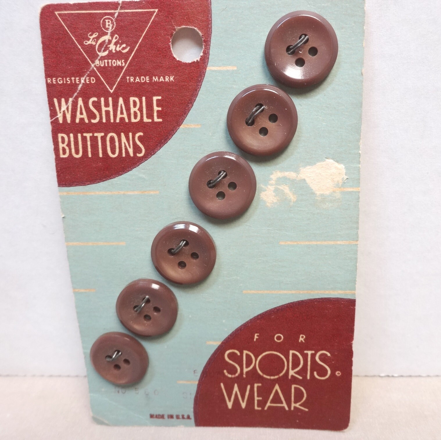 Vintage Home Sewing Notions Fasteners Sew Through 9/16 In for