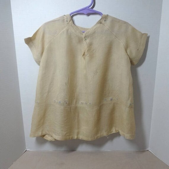 1940s Toddler Baby Dress or Top in Ivory with Han… - image 2