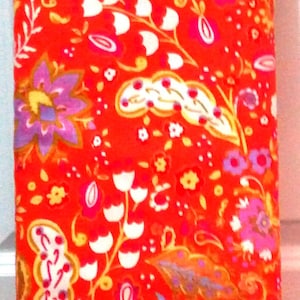 Tissu en mélange de coton lin, 1/2 Yard Cut, Dena Designs for Free Spirit, Sunshine, Bellflower, Orange Floral, Home Sewing Fabric