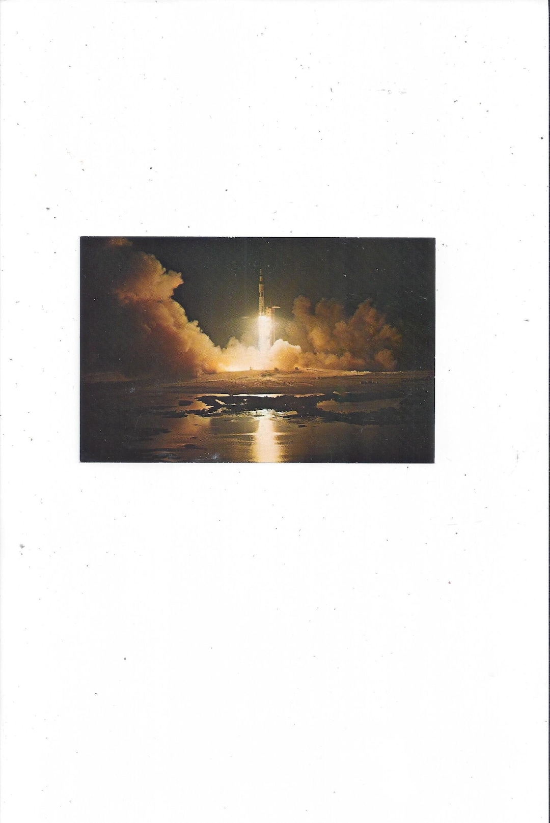 1972 Postcard of Apollo 17 Space Vehicle Lift Off, Launch Complex 39 A ...