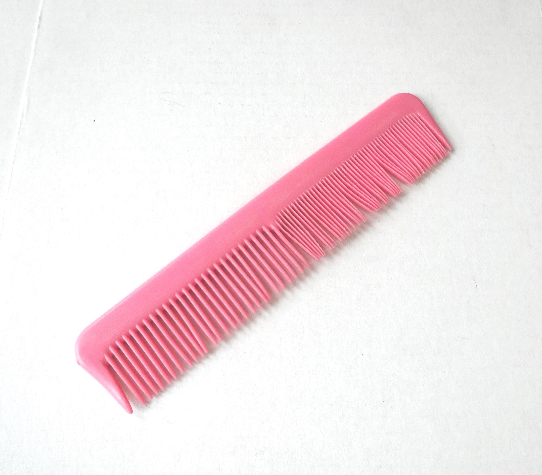 Vintage 1960s Pink Hair Comb. Made in USA. 8 Inches Long 