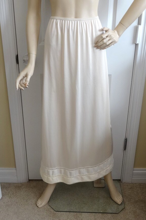 1960s Maxi Half Slip by Texsloom Floor Length Beige Size Etsy UK