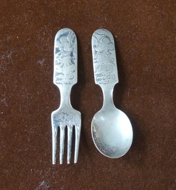 Vintage Minnie & Mickey Mouse Child's Silverware by Fairfield