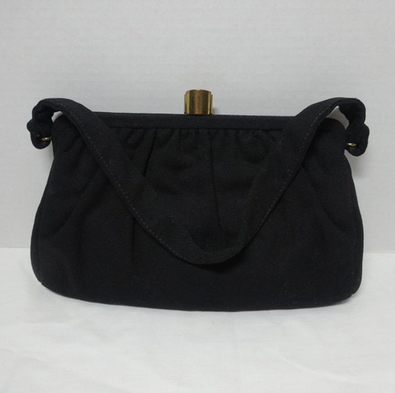 Garay Purse, Black Fabric Betty Bag With Gold Tone Clasp, 1