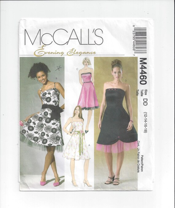 Mccall's 4460 Pattern for Misses' Evening Elegance Dress, Sizes 4 to 8, 12  & 14, Brides Maid, Party, Prom, Evening Dress, Home Sew Pattern - Etsy