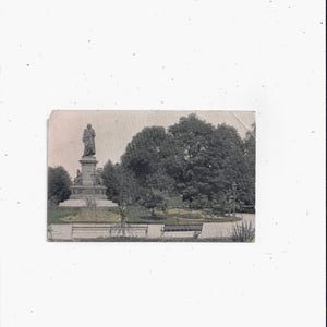 1911 Getinte ansichtkaart van Linne Monument, Stockholm, Zweden, gepost met 1 cent US port, bericht, reissouvenir,