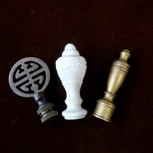 Choice of Vintage Lamp Finials in Brass or Plastic, Home Decorating, 2.25 to 3.25 Inches Tall, Upcycle Gift