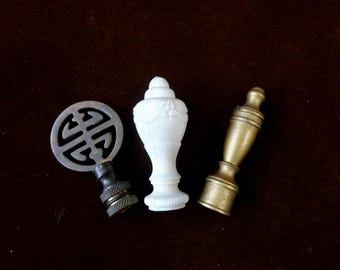 Choice of Vintage Lamp Finials in Brass or Plastic, Home Decorating, 2.25 to 3.25 Inches Tall, Upcycle Gift