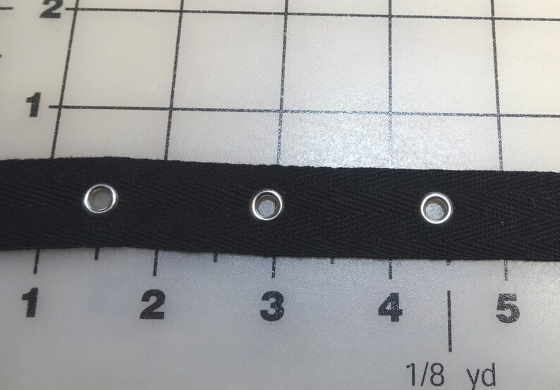 3/4 Inch BLACK Eyelet Grommet Twill Tape 1.5 Inch Spaced Etsy