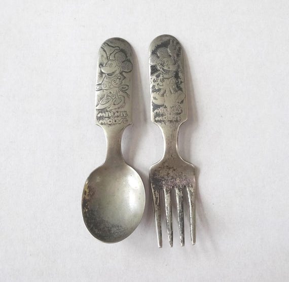 Vintage Minnie & Mickey Mouse Child's Silverware by Fairfield