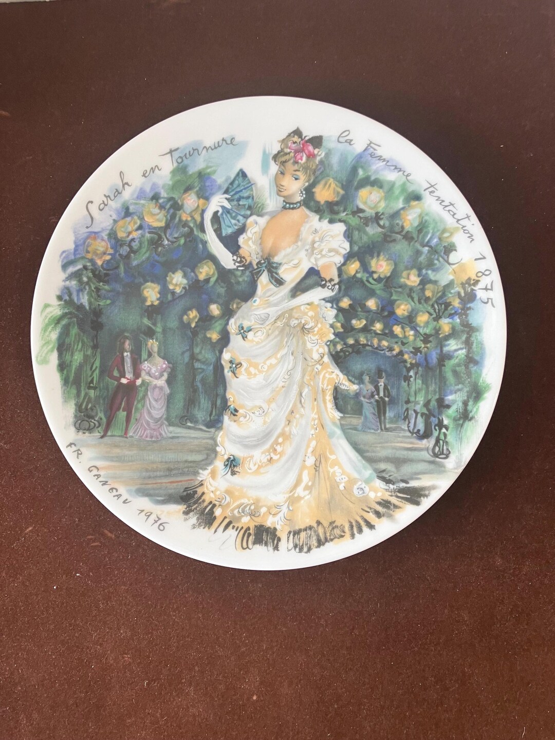 EMILE LIENARD エミール レナード　白銅製　羊　置物　栞　共箱 1976 Sarah En Tourmure Porcelain Plate, La Femme Inaccessible in