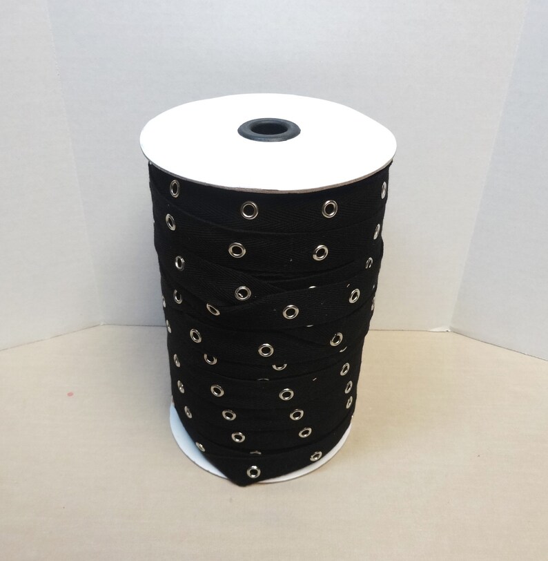 3/4 Inch BLACK Eyelet Grommet Twill Tape 1.5 Inch Spaced Etsy