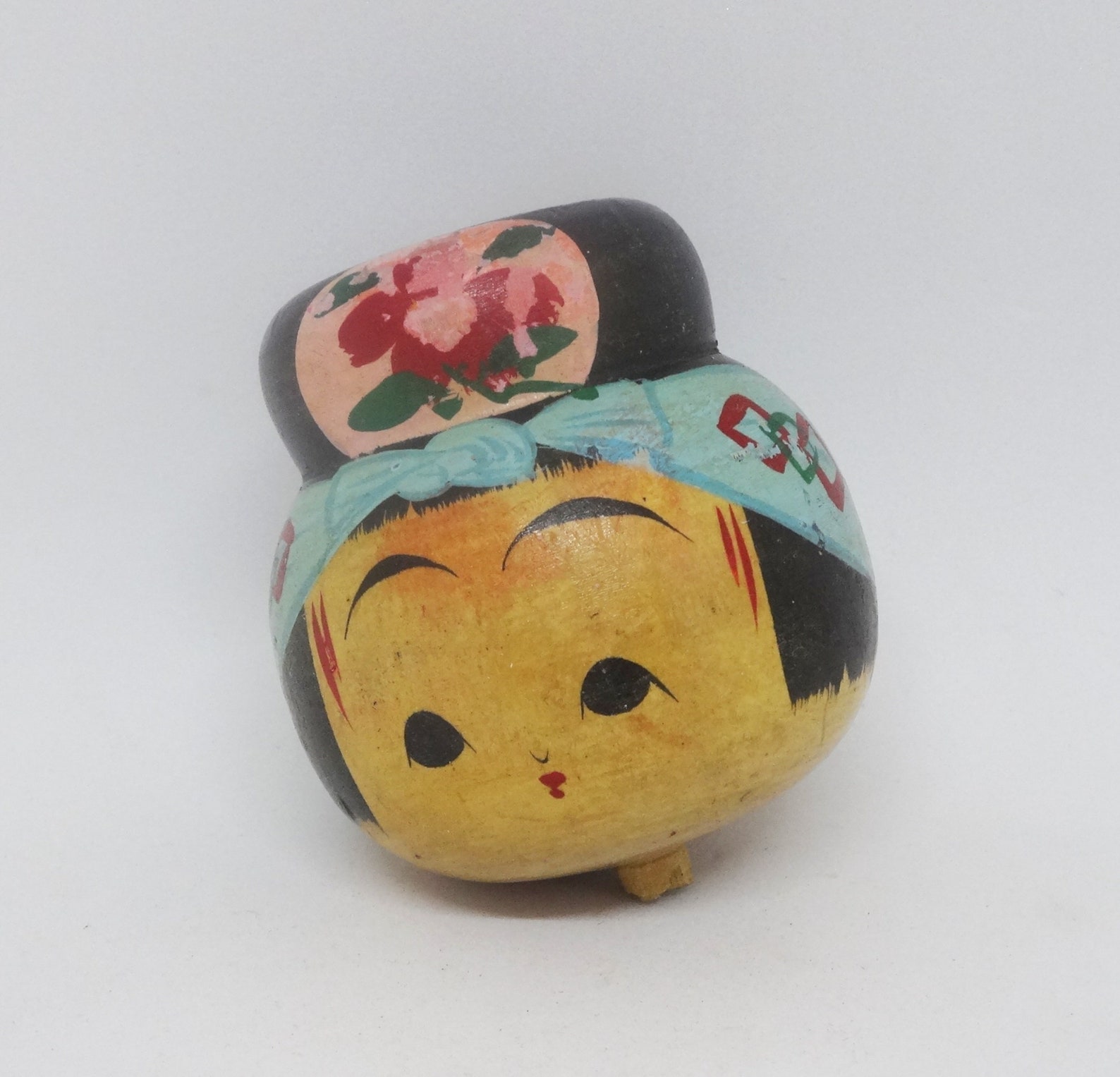 Painted Wood Doll Head From Dowel Rod Pretty Girl With Etsy