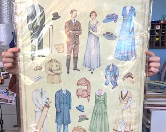1975 Anne & Paul Fairchild Paper Family, Poster Size, Clothes, Accessories, Upcycle
