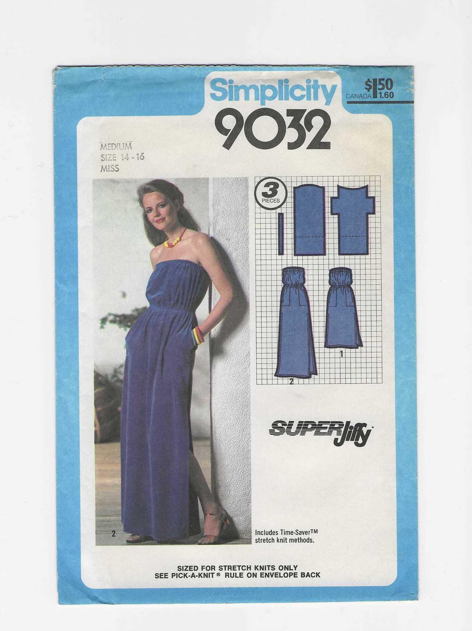 オーダードレス Simplicity 9032 Pattern for Misses' Pullover Dress in 2 Lengths