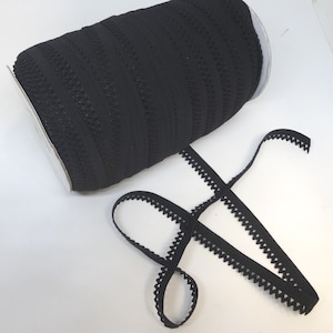 SCHWARZE Dessous elastisch mit Krone Rand in 2-YARD-Schritten, 1/2 Zoll breit, Nylon stricken, Dessous, Baby Nähen, Handwerk