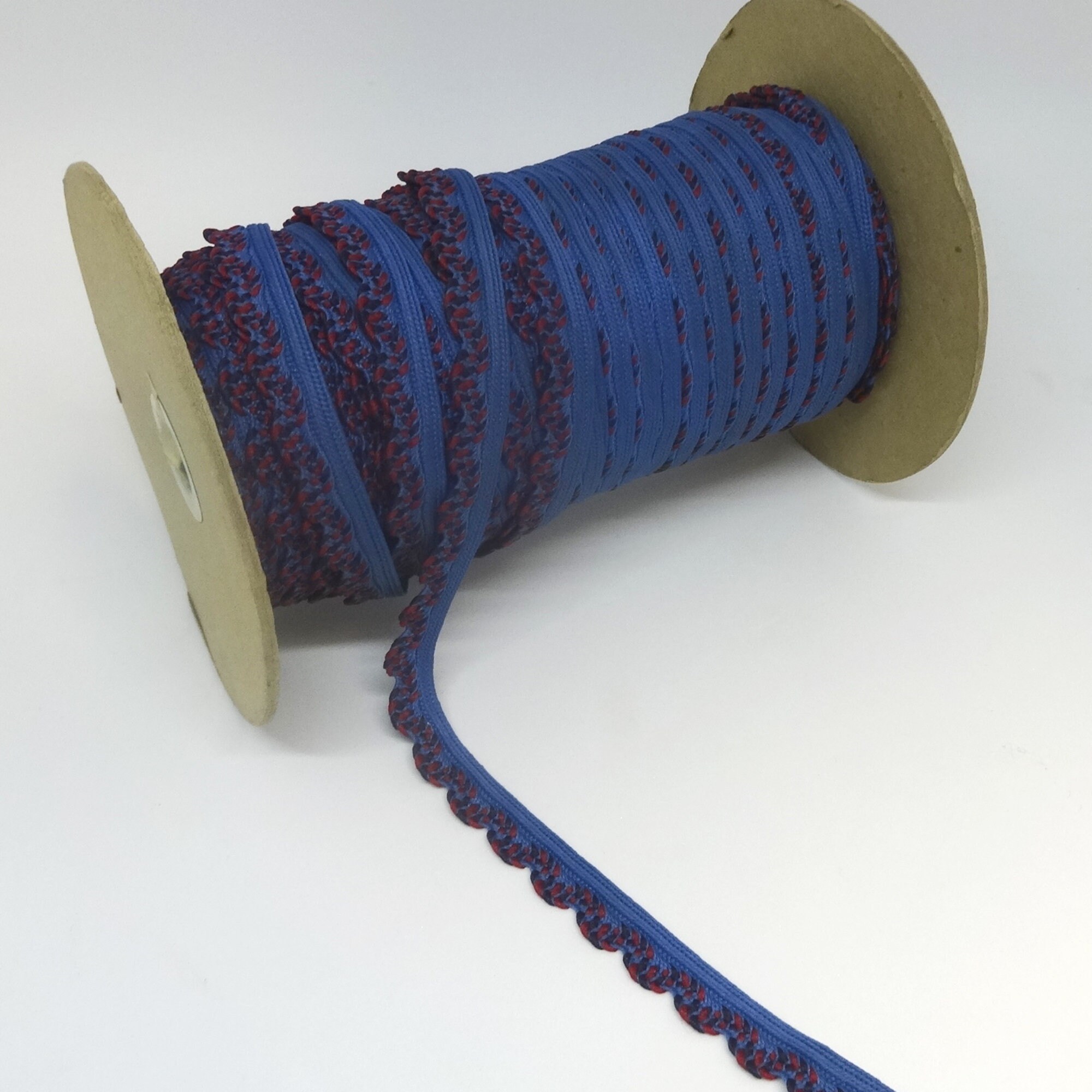 Blue & Red Poly Braid Trim With Lip, 1/2 Inch Wide, in 2-YARD ...
