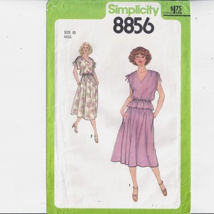 Simplicity 8856 Pattern for Misses&#39; Pullover Dress, Top, Skirt, Size 10, FACTORY Folded, UNCUT,  From 1978, Home Fashion Sewing, Upcycle