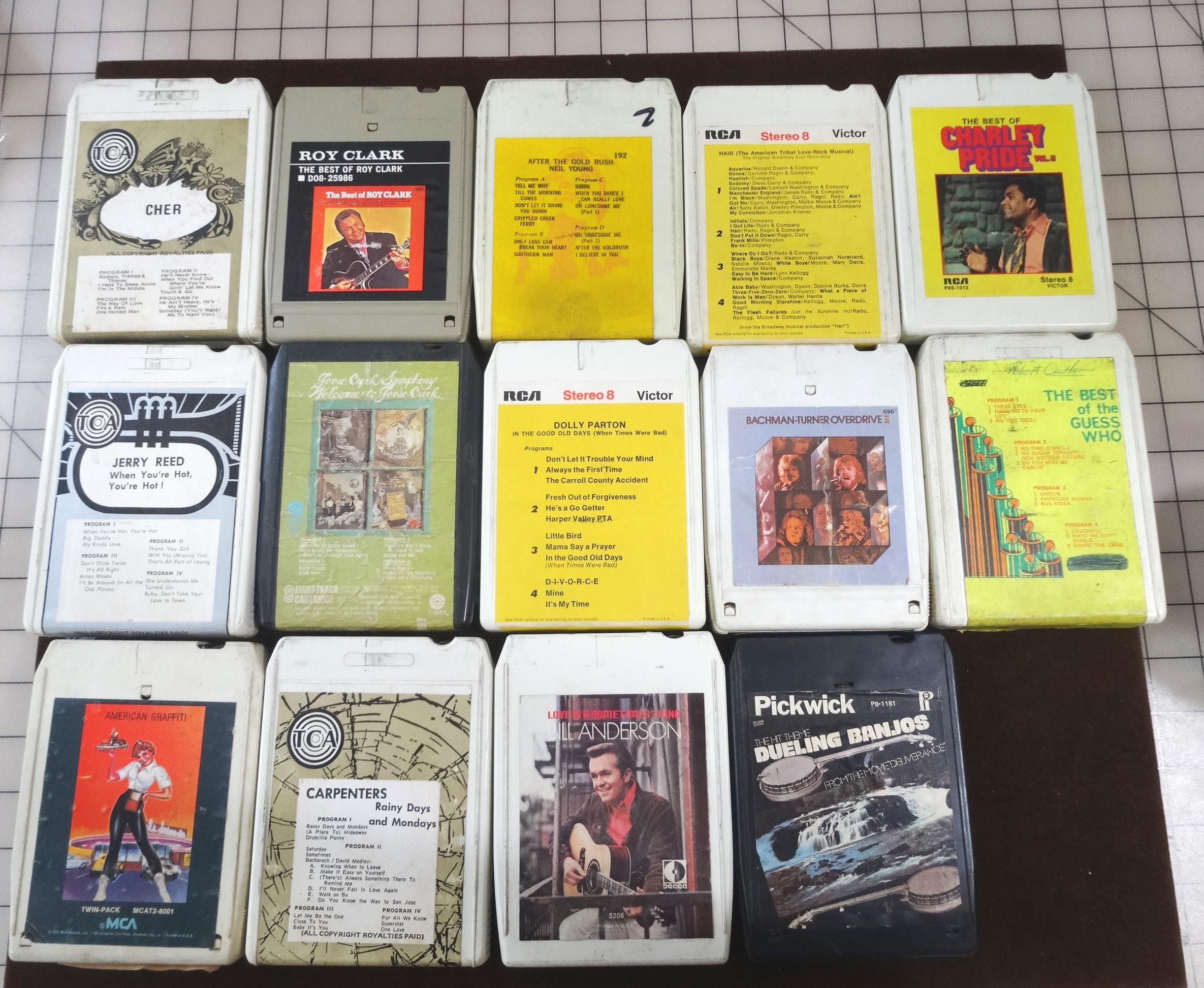 8 Track Tapes From 1970s, Choice of Carpenters, Hair, Dueling