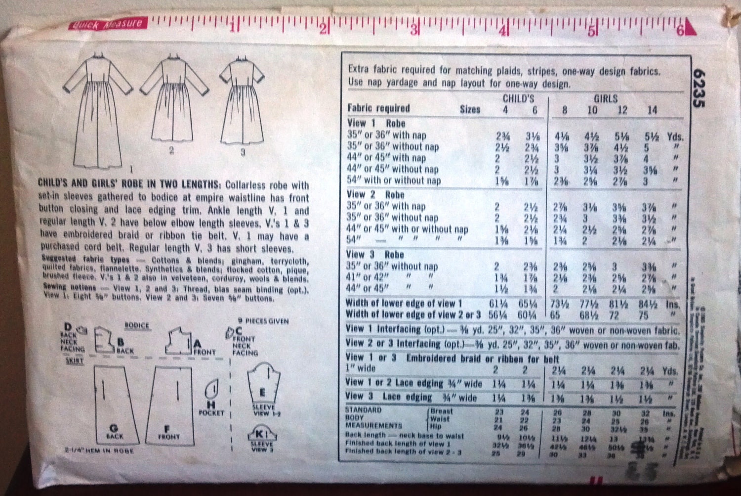 Simplicity Robe Pattern Simplicity 6235 Pattern for Girls' Robe, Size 10, From 1965, Vintage ...