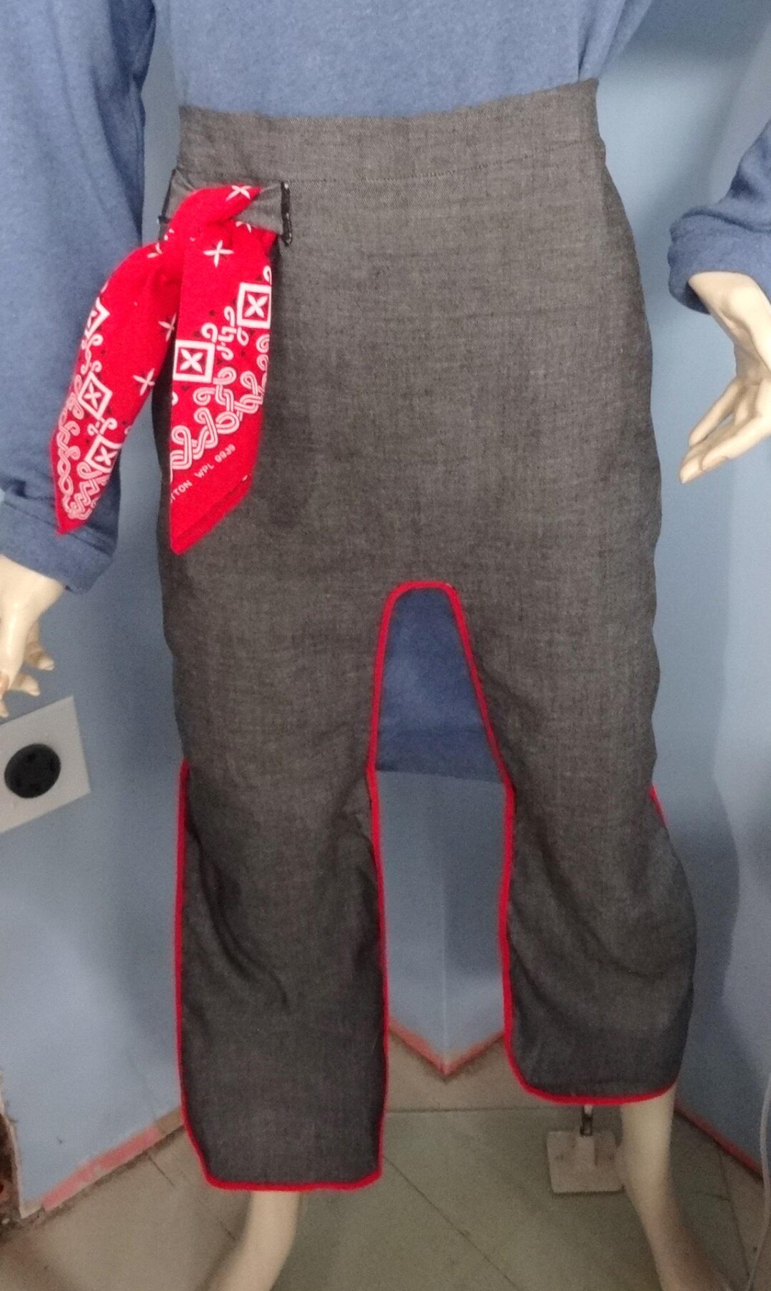 Vintage Chaps Costume With Ties at Neck and at Legs With Red Bandana ...