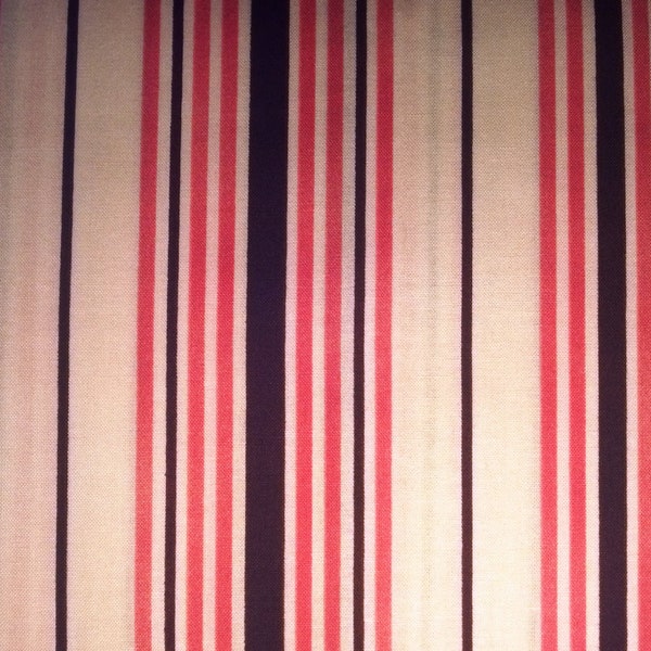 Cotton Quilting Fabric By the YARD, Maywood Stripe, Luna II, Pretty Pink, Dark Brown, & Ivory Stripe, Home Sewing Piecing