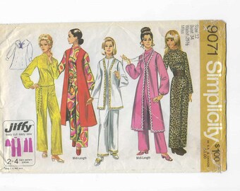 Simplicity 9071 Pattern for Misses' Jiffy Vest, Jumpsuit, Size 12, Vintage 1970, Complete