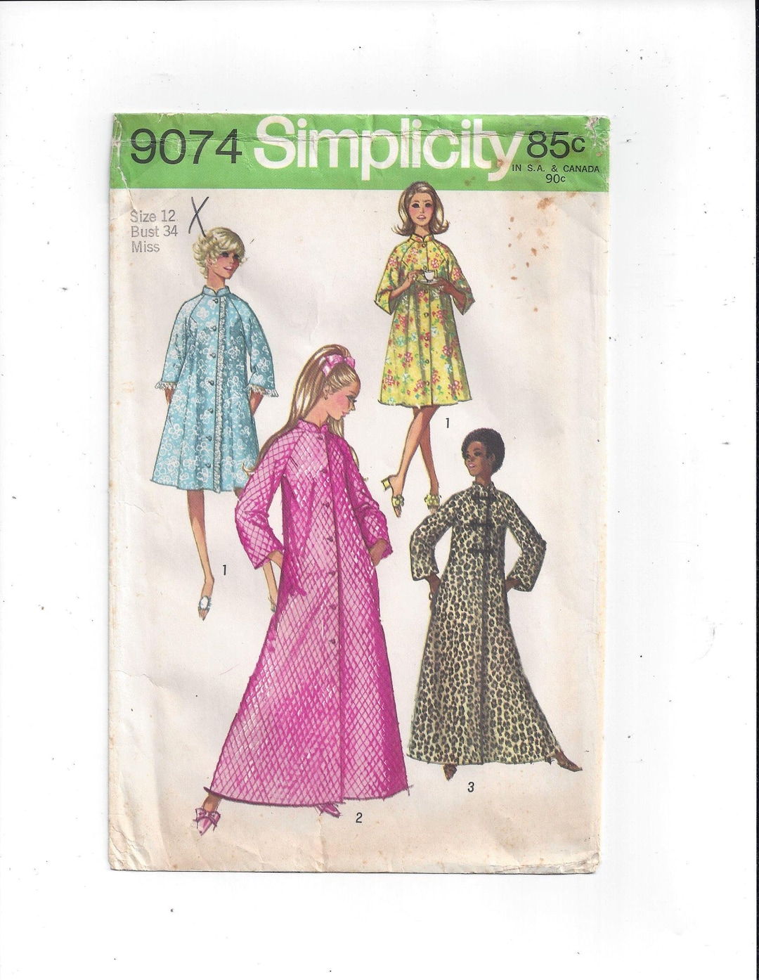 Simplicity Robe Pattern Simplicity 9074 Pattern for Misses' Robe in 2 Lengths, Size 12, From ...