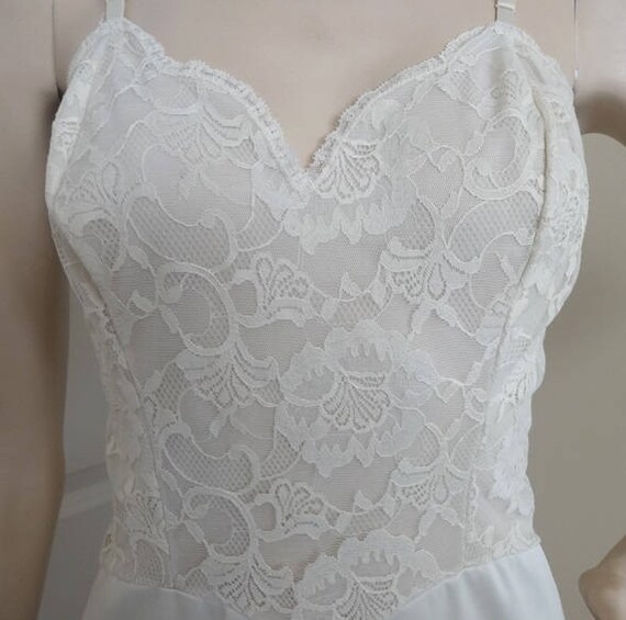 1950s Vintage Lace Bodice Ivory Slip or Petticoat… - image 3