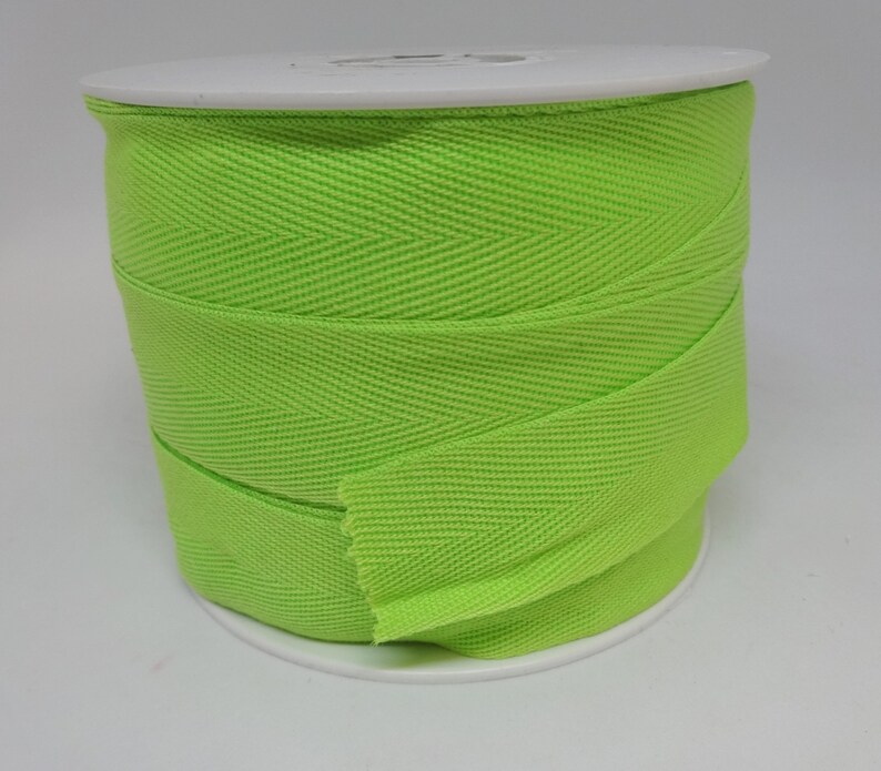1 Inch APPLE GREEN Twill Tape by the YARD Polyester for Etsy Denmark