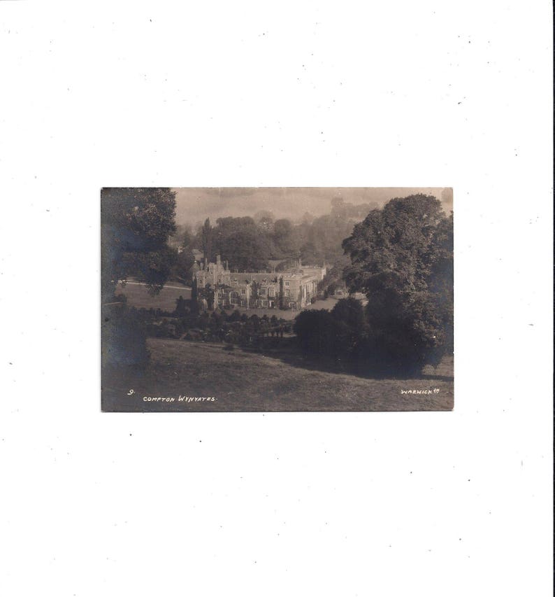 1900s Antique Postcard of Compton Wynyates Homes, Cambria, Black/White Photo, Warwickshire, England, UNPOSTED, Travel image 1
