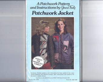 Yours Truly Patchwork Jacket Pattern for Miss, Sealed in Package, Sizes Small Med Large 8 10 12 14, From 1980, Quilted Design, Home Sewing