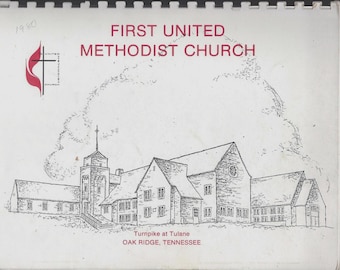1980 Vintage Church Directory from First United Methodist Church, Oak Ridge, Tennessee, Spiral Bound, 11 x 8.5 Inches, Vintage Ephemera