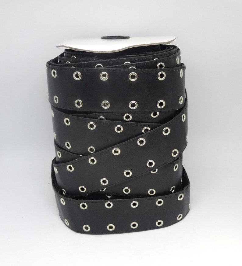 2 Row Black Pleather Eyelet Grommet Tape in 1.5 Inch Wide Etsy