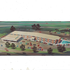 Paramus Quality Courts Motor Hotel Postkarte, extra Lang, New Jersey, 9 x 3,5 Zoll, ungepostet, Reiseandenken, Künstlerwiedergabe, von 1972